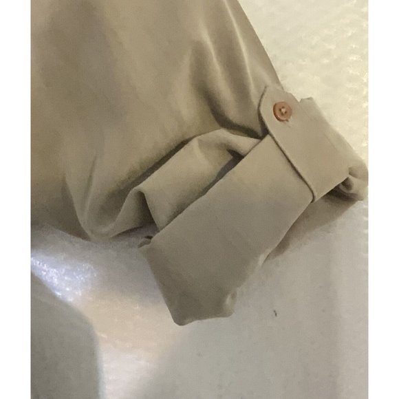 Alpine Design Mens Button Up Shirt Large Solid Green Long Sleeve Roll Tab Resort - Picture 9 of 9